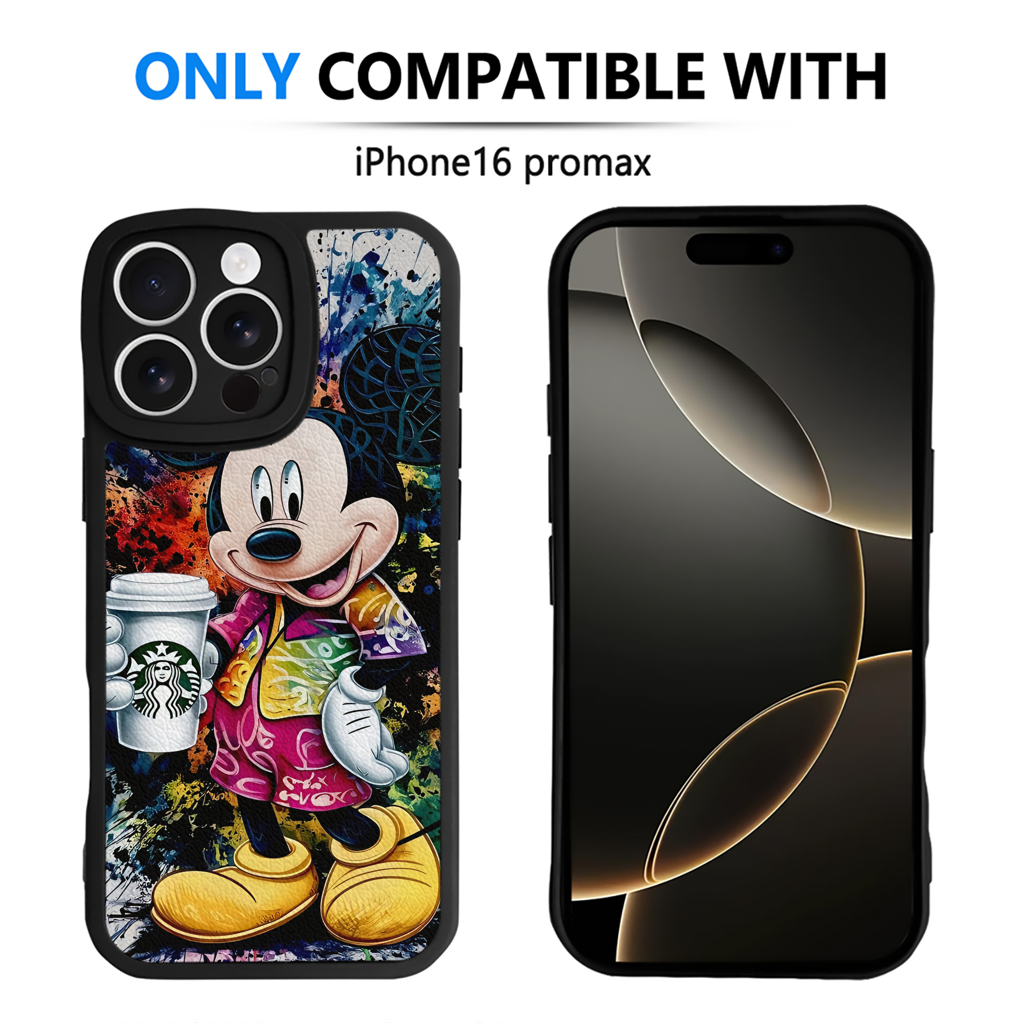 （画像用） ミッキーマウス Mickey Mouse 【iPhone 16シリーズ対応】シリコンスマホケース（レザー調） 材質：シリコン